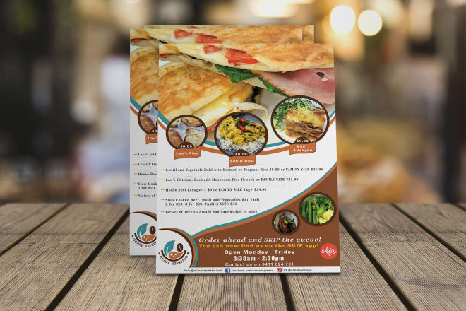 I will do amazing restaurant cafe bakery menu flyers