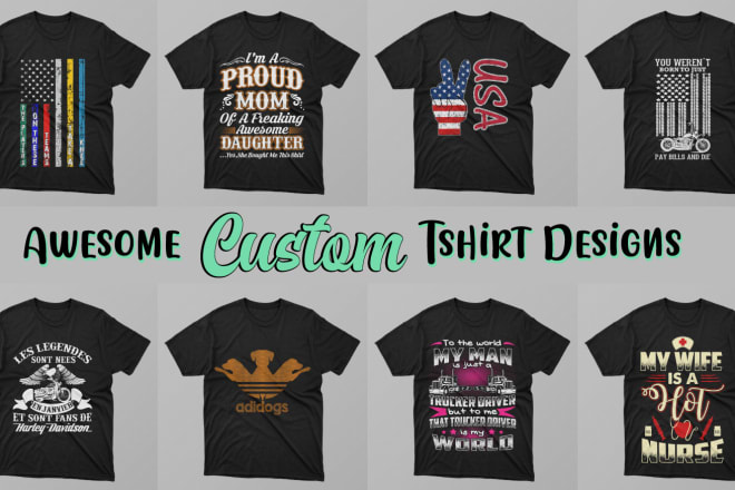 I will do awesome custom t shirt designs