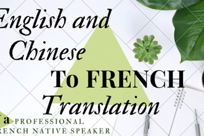I will do chinese or english to french translation