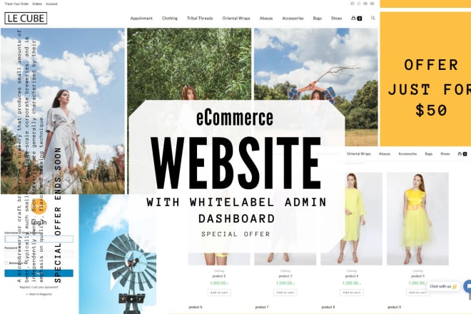 I will do ecommerce website with white labeling admin dashboard