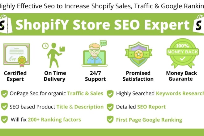 I will do effective shopify store seo to get sales and visitors