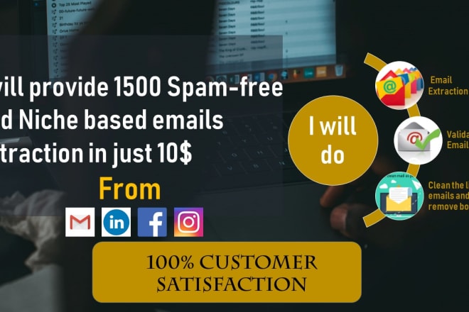 I will do email scrapping from gmail linkedin facebook instagram