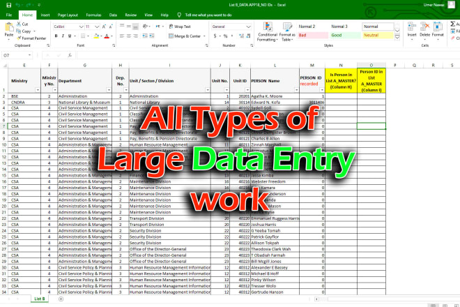 I will do excel data entry, profile scraping, scraping email address, lead generation