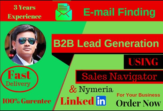 I will do find active leads for your business,lead generation,b2b leads generation