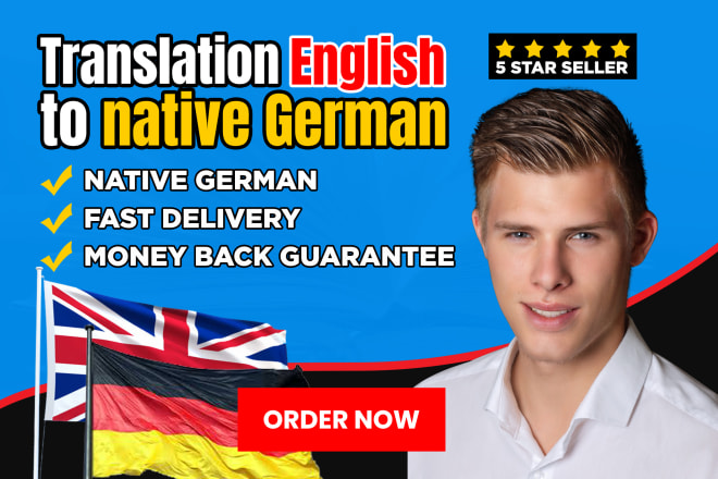 I will do manual english to native german translation