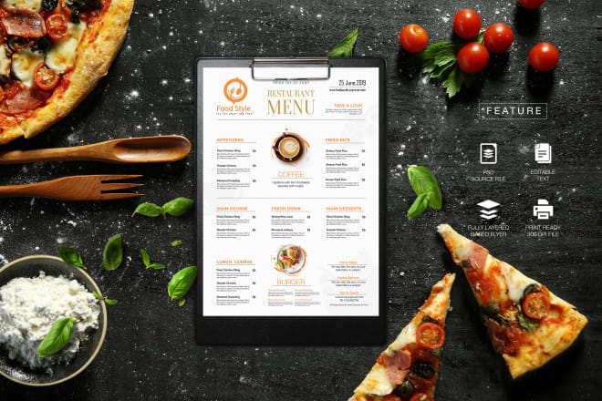 I will do modern restaurant menu design
