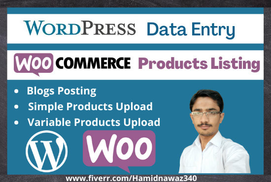 I will do wordpress data entry and woocommerce product listing