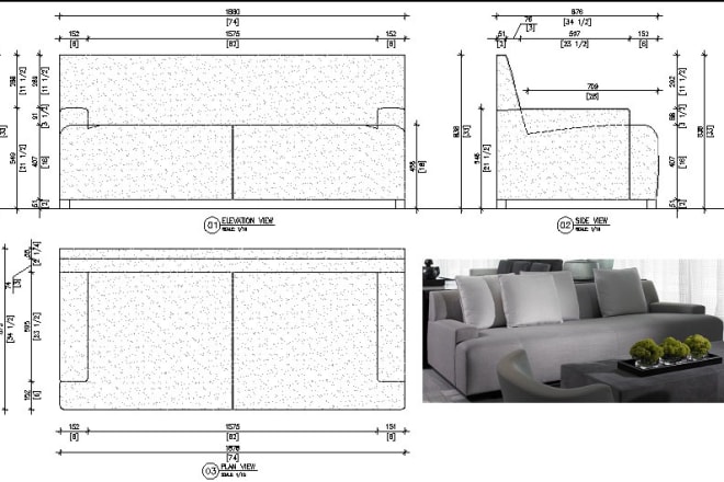 I will draft your furniture sketch or photo to technical cad shop drawing