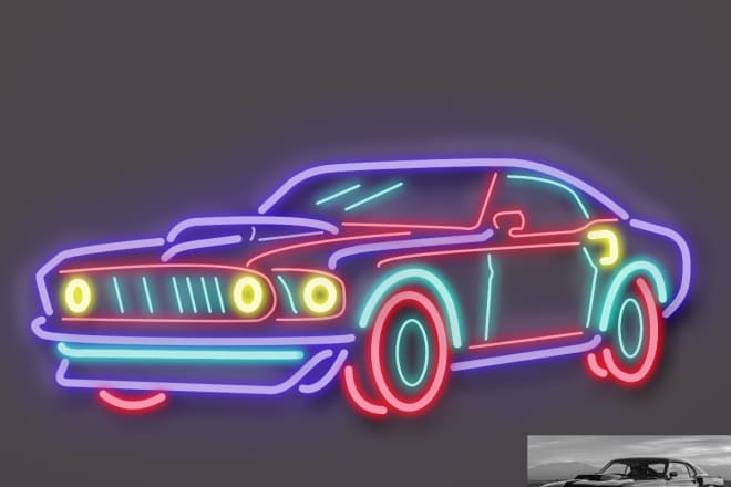 I will draw any cool stuff with neon light effect