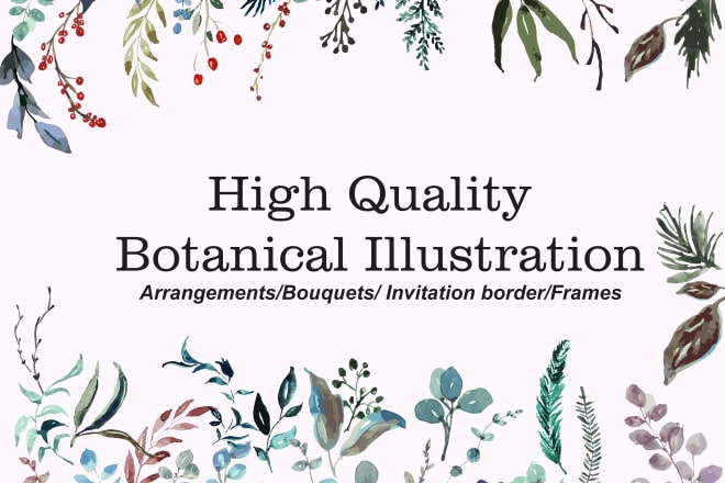 I will draw botanical illustration by hand or vector art