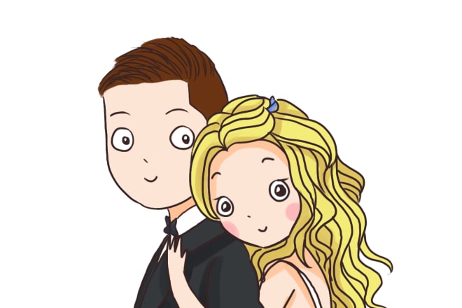 I will draw custom Wedding Bride Grooms or Couple Portraits