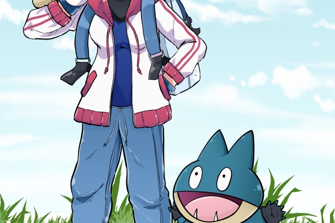 I will draw you as a pokemon trainer with your favorite pokemon