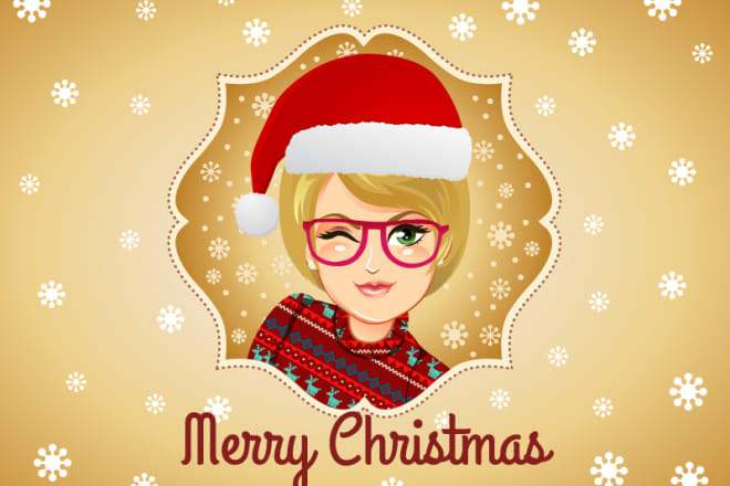I will draw your face in cartoon and ugly sweater christmas theme