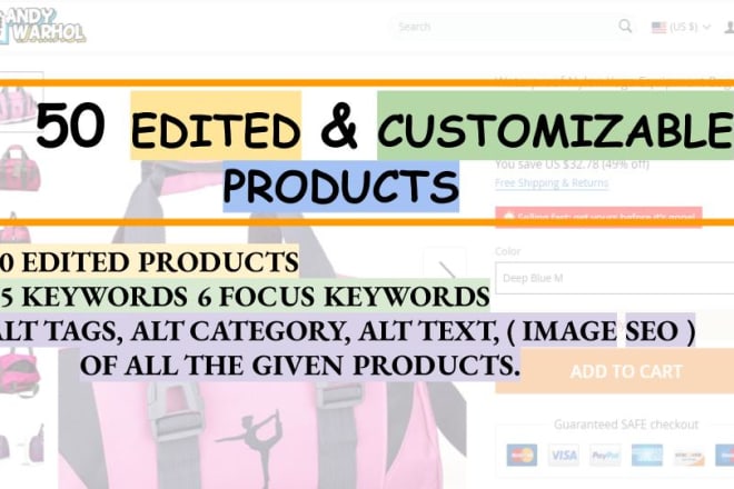 I will edit 50 products with SEO