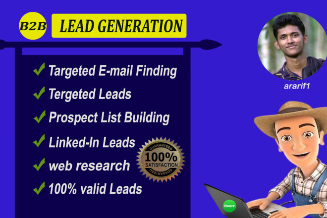 I will find targeted b2b leads and prospect list building