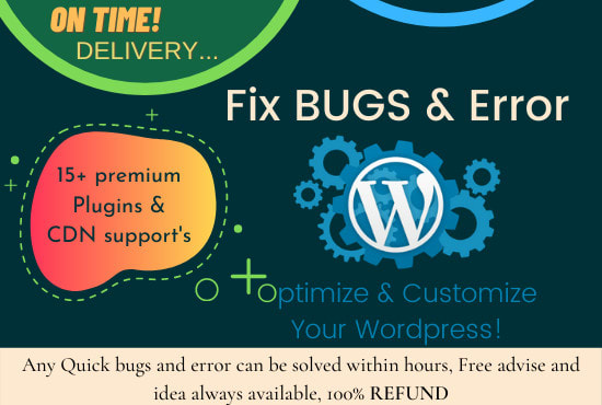 I will fix error and customize wordpress website