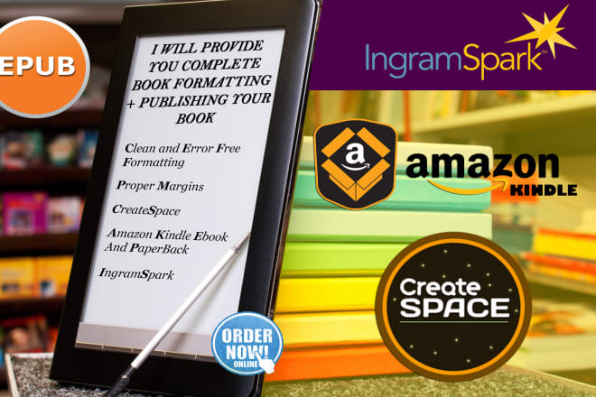 I will format your book and publish on amazon kindle lulu ingramspark