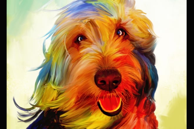 I will illustrate a watercolor portrait, pet portrait, dog, cat, painting, digital art