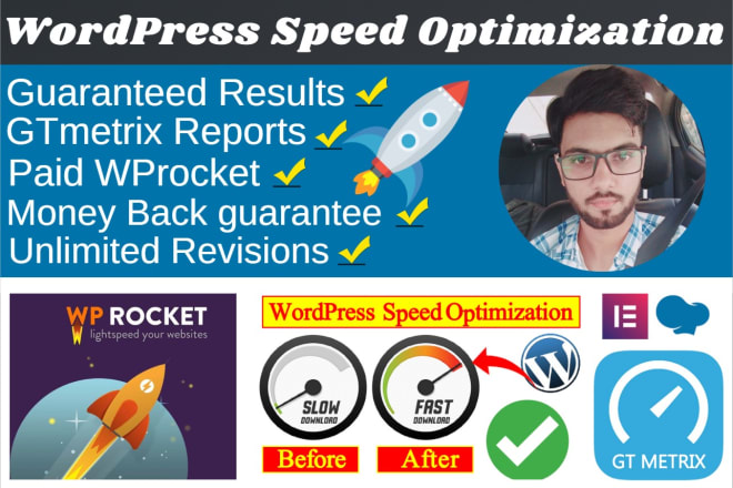 I will increase speed up wordpress with wp rocket, gtmetrix