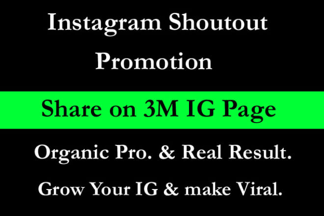 I will instagram shoutout promotion on my 3m ig page