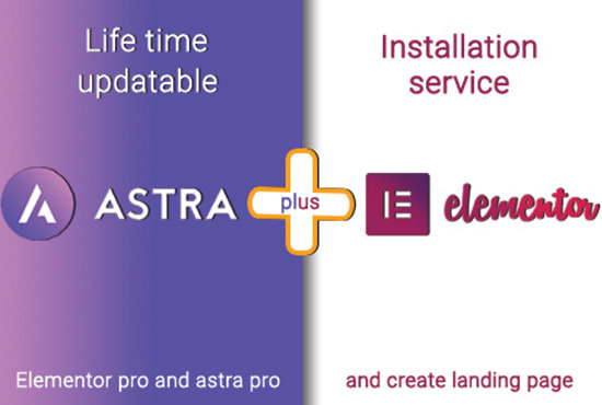 I will install astra pro and elementor pro with lifetime updates