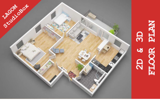 I will make 2d and 3d floor plan