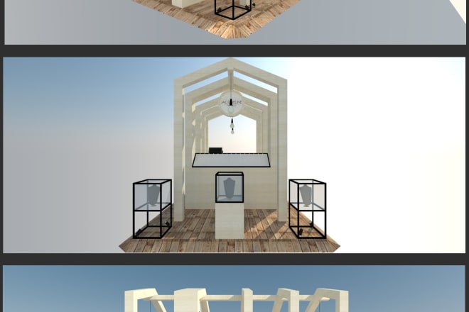I will make 3d design for your exhibition booth, stand,kiosk according to your needs