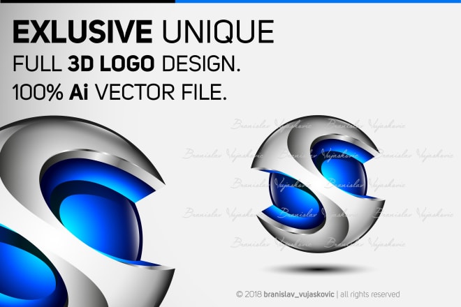 I will make 3d logo design in ai vector file
