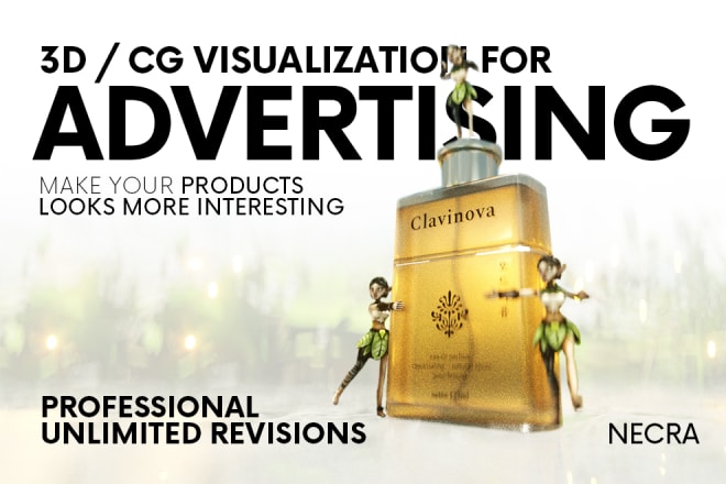 I will make cg or 3d visualization of your product for advertising purpose