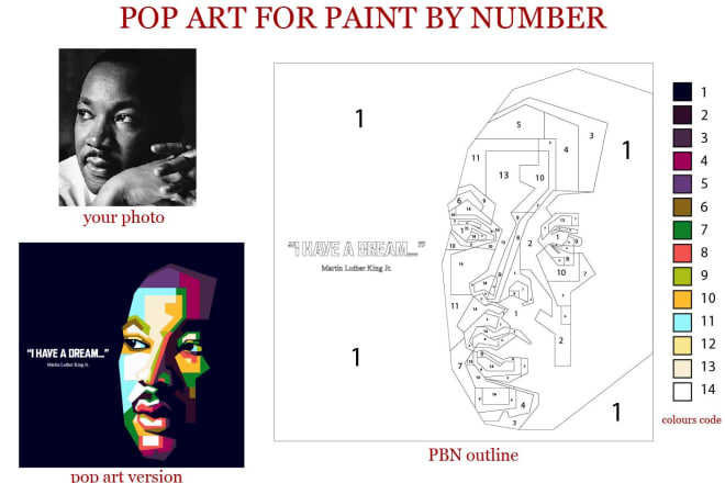 I will make custom pop art design for paint by number