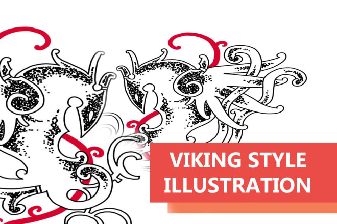 I will make unique viking style illustration