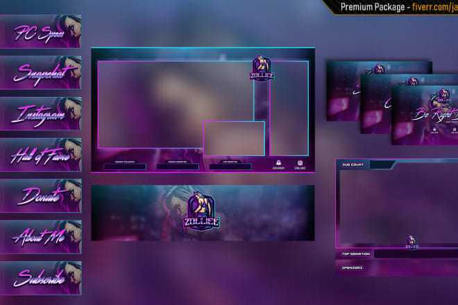 I will make your own streaming graphics set panels, overlay etc