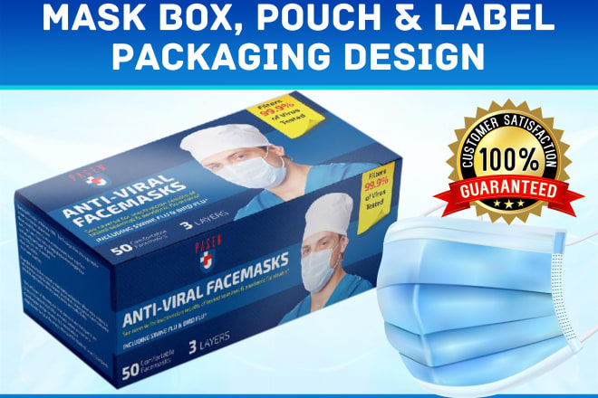 I will mask box, pouch, packet, label packaging design