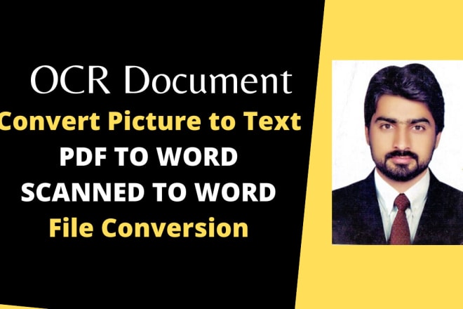 I will ocr picture text to editable and excel,word file