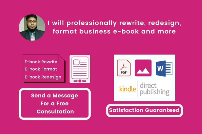 I will professionally rewrite, redesign, format ebook and more