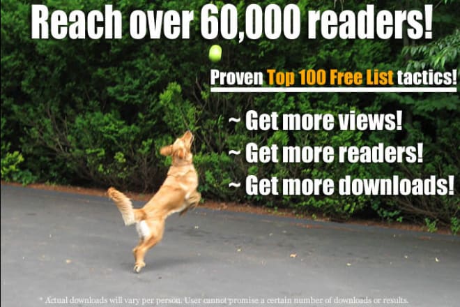 I will promote your free self published kindle book to 60,000 real ebook loving readers