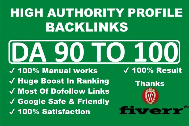 I will provide manually white hat pr9 high authority profile backlinks for seo