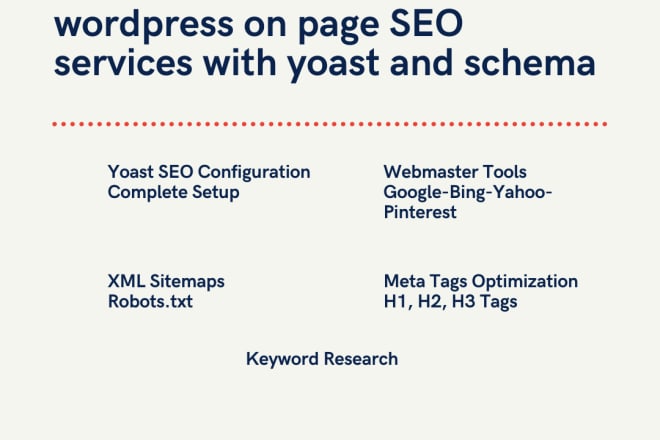 I will provide wordpress on page SEO services with yoast and schema