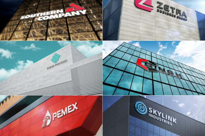 I will put your logo on 25 building 3d premium mockups