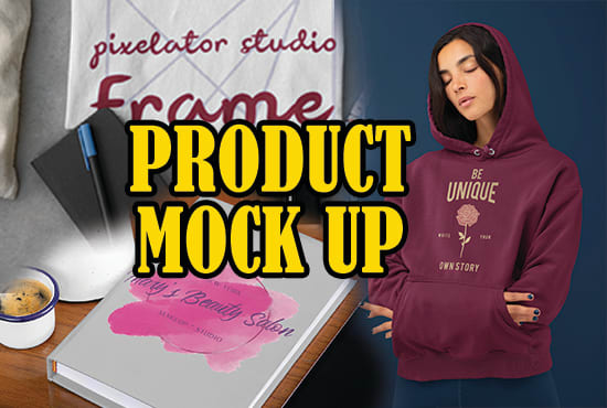 I will put your logo or your design in 15 product mockups