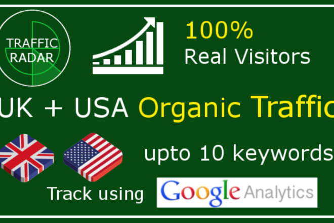 I will send keyword targeted organic traffic from uk and usa