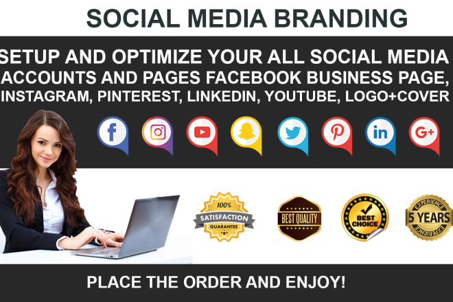 I will set up and optimize your all social media accounts and facebook page