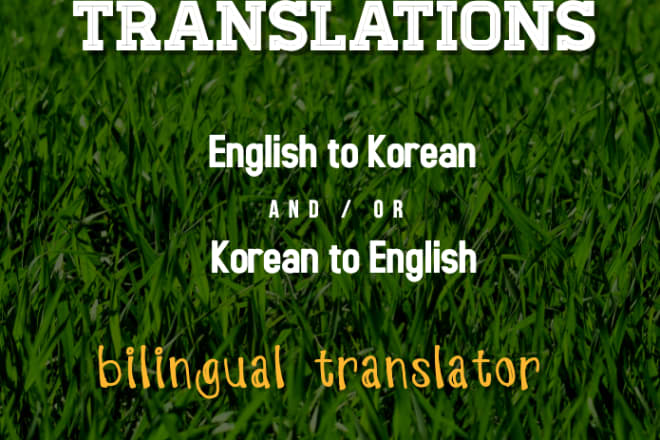 I will translate any english and korean text