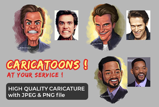 I will turn your picture into head shot digital caricature