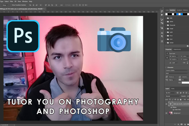 I will tutor you on photography and photoshop