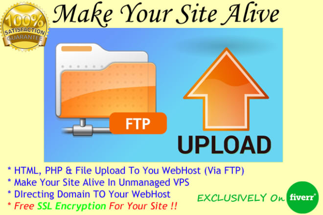 I will upload your html or php website to FTP server