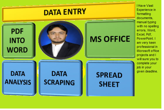 I will work on time,i am data entry expert ms office,convert PDF