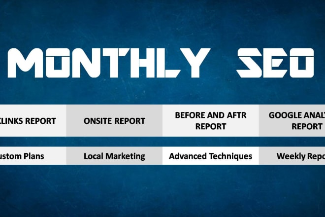 I will work with monthly SEO for your website