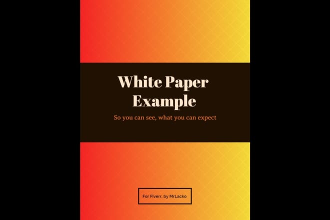 I will write a white paper for your product or service