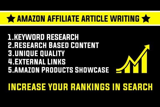 I will write amazon affiliate articles with keyword research